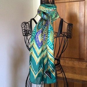 Jones New York Silk Scarf 56”x10”